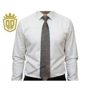 Harrods Cravats London Silk Tie Purple Gold Geometric Made in England 59" x 3.6"